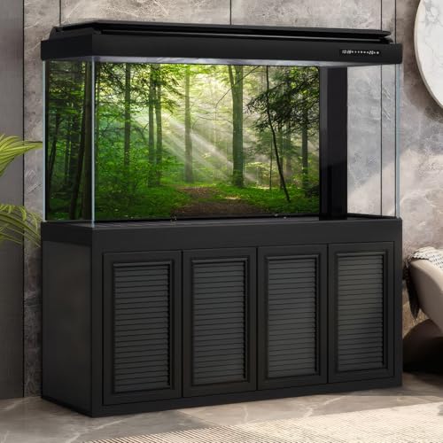 Sunrise Forest Aquarium Background Majestic Misty Morning Green Forests Fish Tank Background Scenic Tranquil Foggy Woodland Terrarium Backgrounds Green Meadow Plants Reptile Tank Backgrounds 24x16in - color: Grey_Green, size: 24(W)x16(H)in