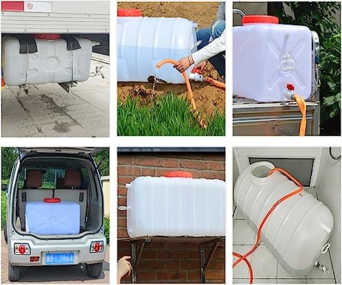 20 Gallon Portable Water Tank with Spigot&Hose, Water Storage Container for Camping, RV, Truck, Emergency Preparedness（Thickening） - color: 21 Gallon