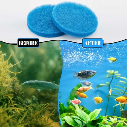 Tranqun 24 Pcs Fine Filter Water Polishing Pad Compatible with Fluval Fx4, Fx5, Fx6 7 x 7 x 0.79 Inches Blue Filter Media Canister Aquarium Water Polishing Pads - color: Polyester Blue, size: 7 x 7 x 0.79 Inches