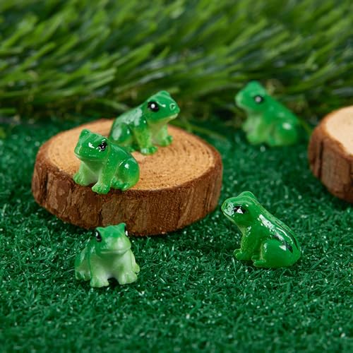 40PCS Mini Resin Frogs, Tiny Green Frogs, Simulated Resin Miniature Model Cake Decoration, Animals Figurine Bulk for Moss Landscape Terrarium Micro Fairy Garden Decoration Ornament Accessories - color: Frog