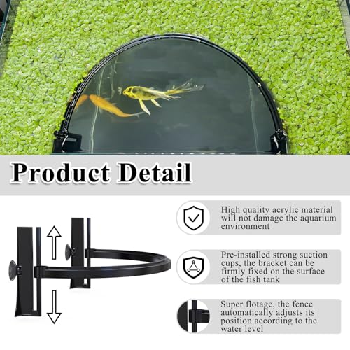 Pryitier Aquarium Floating Plant Barrier, Floating Plant Corral Self Adjusts to Water Level Fish Tank Fence Keeps the Floaters Away from the Filter