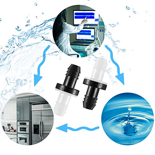 6 Pieces One Way Inline Check Valve Bulk 3/8 Inch 10 mm ABS Plug-in Check Valve Fuel Water Gas Air One-way for Liquids and Gas