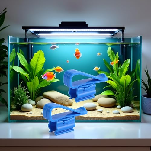 2Pcs Fish for Tank Mounting Clip Water Pipe Hose Holder Multifunction Adjustable Clamp for 0.31""-0.62"" Dia Tub Aquarium Tube Holder, Aquarium Air Pump Accessories Aquarium Pumps and Filters (Blue) - color: Blue