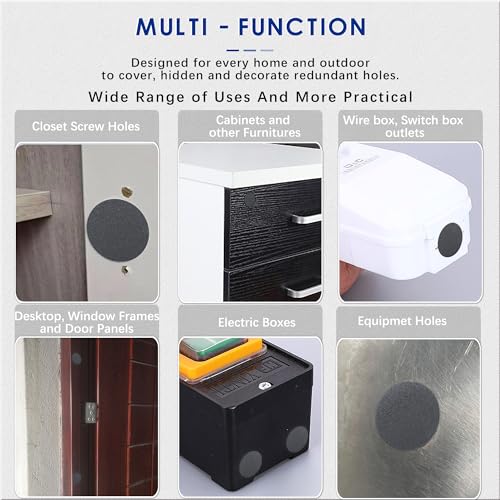 300 PCS 5 Sizes Plastic Hole Plugs Black 3/16, 1/4, 5/16, 3/8, 1/2 Inch Round Hole, Snap in Knockout Locking Flush Type Furniture Hardware Kitchen Cabinet Cupboard Shelves Screw Covers Caps - size: 5 Sizes, Black((3/16“-1/2”, 300 PCS)