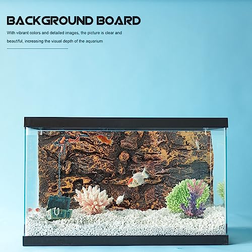Kisangel 3D Reptile Tank Background, 17.7 x 11.8 Inch Realistic Rock Terrarium Backdrop Board, Polyurethane Foam Habitat Decor for Bearded Dragon, Lizard, Gecko, Snake & Aquarium - color: Light Brown