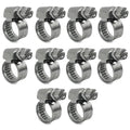 10 Pack SAE Size 2 Stainless Steel Hose Clamps, German Style Embossed Worm Gear Clamp, Adjustable 5/16 to 1/2 inch (8-12mm) for Automotive Fuel Injection Line - size: 5/16 to 1/2 inch (10 Pack)