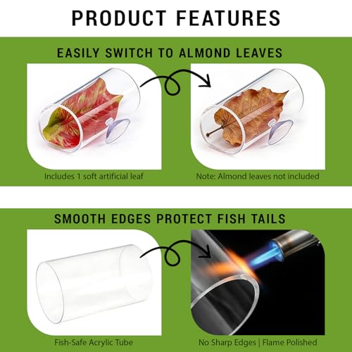 7PCS Betta Hammock & Fish Toys Set, Fish Tank Decor & Accessories for Resting Hiding Aquarium with Training Mirror and Feeding Ring