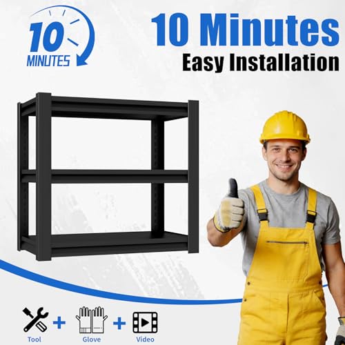3 Tier Fish Tank Stand 20-30 Gallon, Heavy Duty Metal Storage Shelving, Shelf Adjustable, 34 "W x 18 "D x 31"H, Aquarium Stand for Reptile Terrarium Stand & Garage Home Office Storage Rack (Black) - color: Black