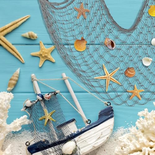 ZUEXT Decorative Fishing Net 80x40 Inch, 2 Pack Large Dark Grey Picture Fish Net, Wall Photo Hanging Fishnet for Nautical Mermaid Pirate Ocean Themed Hawaii Beach Under The Sea Party Decorations - color: Dark Gray, size: 80" x 40" - 2 Pack