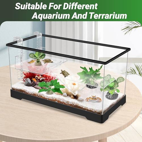 GOZILLA Silk Fish Tank Plants,Reptile Artificial Plant,Reptile Plants for Terrarium,Aquarium Decorations Accessories Set,Resin Pedestal Silk Aquarium Plant for Fish Tank.(4PCS/B-Set) - color: 4pcs/B-set