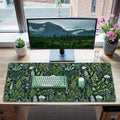 iCasso Desk Mat, Big Desk Pad, XXL Extended Gaming Mouse Pad, Large Mouse Pad for Desk Rubber Base Mousepad with Stitched Edges, Keyboard Mouse Mat (Dark Green) - color: A-green Grass