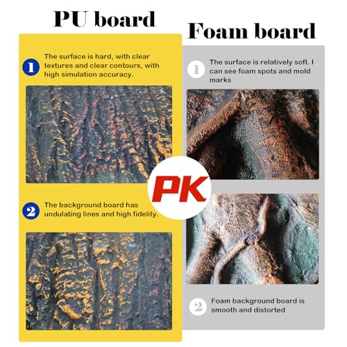 PINVNBY Reptile Terrarium Cork Background,17.72x11.02 Inches 3D Bearded Dragon Tank Backgrounds Wall Reptile Stereo Backdrop Amphibian Habitat Climbing Board Decoration for Lizard Gecko Reptile Turtle - color: 【CORK】