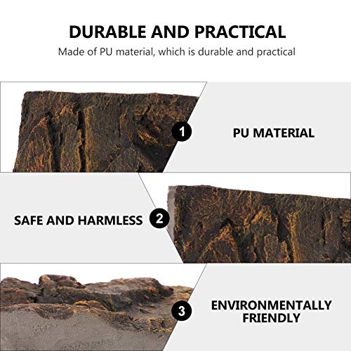 UKCOCO Reptile Tank Background- Reptile Rock Background for Terrarium, 3D Stereo Rock Terrarium Background Board, Amphibian Backdrop Decoration for Aquarium& Reptile Turtles Fish Tank