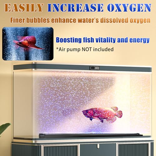 Smart App-Controlled LED Aquarium Light with 16 Million Colors, 12 Dynamic Effects, Fish Tank Light with Nano Air Bubble for Aquarium Bubbler Decorations, Submersible Fish Tank Accessories - 19'' - size: 19 inches