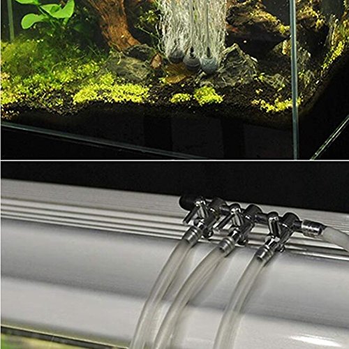 2pcs 3- Way Aquarium Chrome Metal Gang Manifold Air Line Control Valve Air Tap Air Splitter