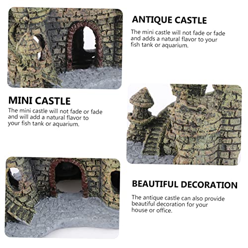 LIOOBO Antique Mini Castle Aquarium Ornament Aquatic Decoration for Freshwater Saltwater Fish Tanks Provides Hiding Spot Visual Appeal Design