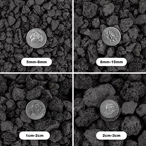 Mr. Fireglass Natural Lava Rock, 0.3"- 0.6" Small Volcanic Lava Rock for Indoor & Outdoor Fire Pits, Fireplaces, Fire Bowls & Fire Table, Decorative Garden Landscaping, Potted Plants -10 Pounds, Black - color: Black, size: 0.3"-0.6"