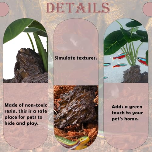 Betta Fish Tank Accessories Artificial Aquarium Ornaments Reptiles Silk Leaf Plants Decoration Driftwood Cave Deco