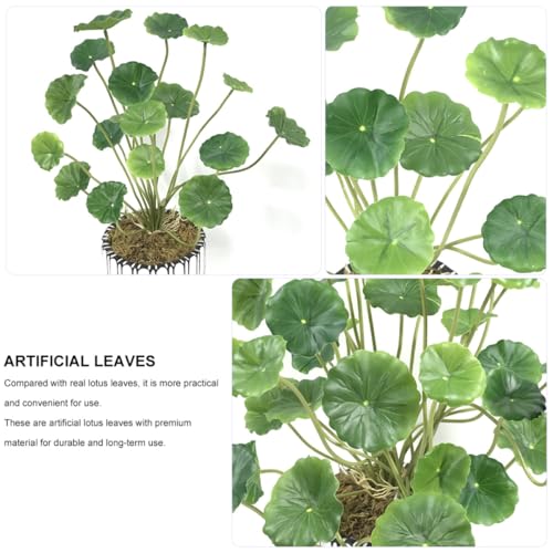 Artificial Lotus Leaves Home Decor 2pcs Simulated Plastic Lily Pads Decorative Greenery for Indoor Table and Aquarium Display