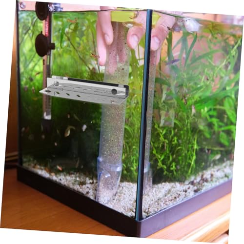 Toyvian Stainless Steel Aquarium Tool Rack Organizer for Fish Tank Maintenance and Planting Tools Compact Design for Use Includes Tweezers and Scissors