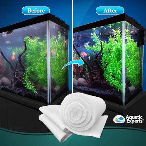 Aquarium Filter Floss for Fish Tank Filters - FilterFirst Aquarium Filter Pad - Media Roll for Crystal Clear Water, Aquatic Experts, 3/4" - 1" Thick (12 Inch Wide, Value Pack) - size: Aquarium Bundle