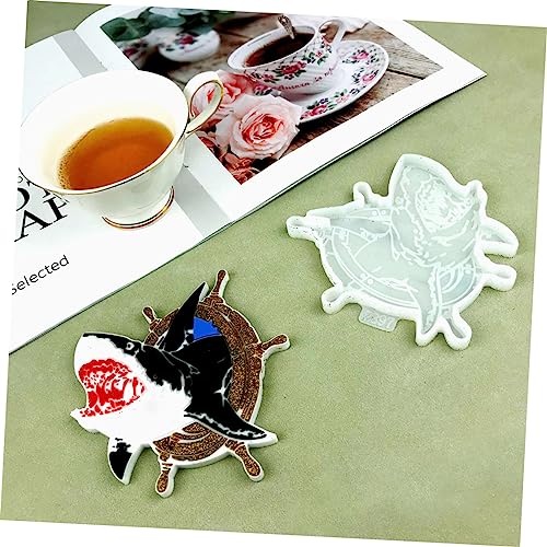 NUOBESTY Shark Coaster Mold Silicone DIY Epoxy Resin Mat for Coffee Tea Easy Release Craft Tool Compatible Resin Materials for Home Decor and Creative Projects