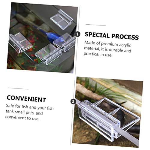 WOONEKY 10pcs Fish Tank Stand Cover Holder Acrylic Racks for Tanks Aquarium Cover Support Brackets - size: 5.5X5X1.8CM