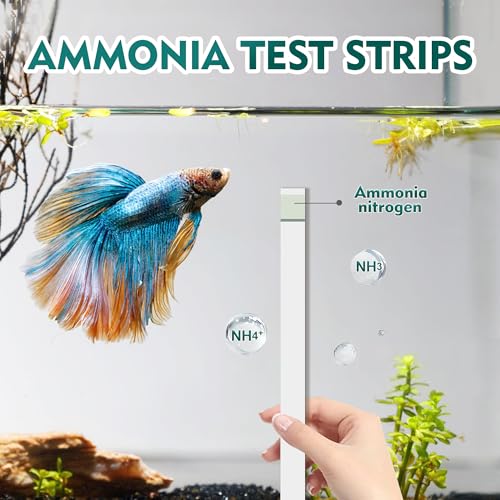 Ammonia Test Strips for Fish Tank, Ammonia Aquarium Test Strips for Saltwater & Freshwater Aquariums & Ponds, 50 Count Aquarium Water Test Kit - color: ammonia test strips