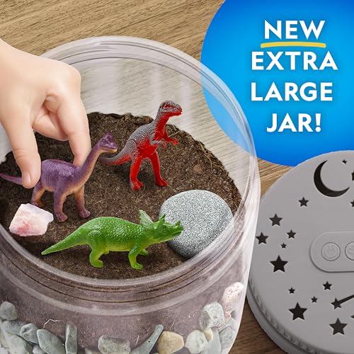National Geographic Dinosaur Terrarium Kit for Kids – Multicolor Light-Up Terrarium, Build a Dino Habitat with Real Plants & More, Science Kit, Dinosaur Toys for Kids - style: Dino Habitat