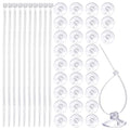 JJUNW 30Pcs Aquarium Suction Cups, Mini Suction Cups with 40 Pcs Zip Ties Clear Fish Tank Suction-Cups- Without Hooks for Aquarium Fish Tank Decoration Moss Shrimp Nest Reptile Hammocks