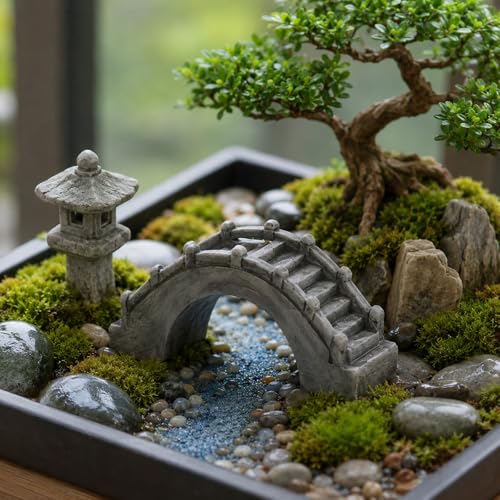 30PCS Miniature Bridge Resin Mini Arch Bridge Figurines Antique Boardwalk Building Model for DIY Crafts Fish Tank Aquarium Micro Landscape Decoration