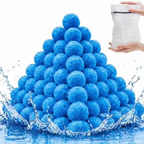 5.5 Lbs Pool Filter Balls for Sand Filter, Reusable Eco-Friendly Pool Sand Filter Balls (Equals 250 lbs Pool Filter Sand) with Wash Bag, Blue Pool Filter Media Balls for Swimming Pool - color: Blue, size: 5.5 LBS
