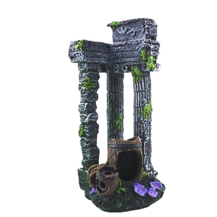 Aquarium Fish Tank Stone Decoration Artificial Roman Column Ruins Castle Ornaments Decor Accessorie