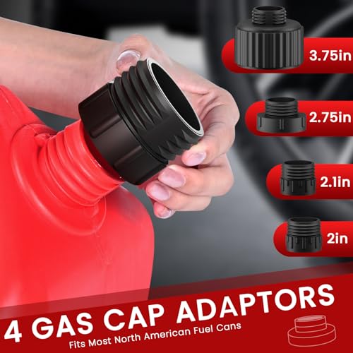 anngrowy Fuel Transfer Pump Battery Powered with Auto-Stop, Gas Can Pump Transfer with 4 Adaptors, 3.2 GPM, 51" Hose, Portable liquid Transfer Pump for Oil, Gasoline, Diesel, Kerosene, Gifts for Him - style: Auto Stop