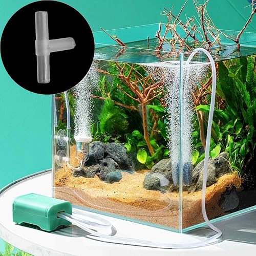 100PCS Aquarium Air Line Connectors, Plastic Valve Fittings, Inline T Joints for Fish Tank Pump Tubing - size: T Type