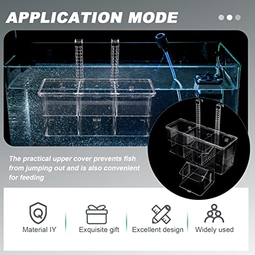 POPETPOP Fish Breeding Isolation Box Aquarium Incubator for Fry Prevents Easy Installation Cups Secure Nursery for Fish for Betta and Guppy Breeding