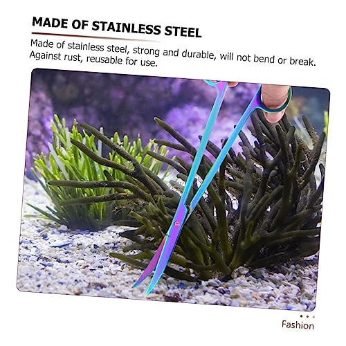 Stainless Steel Aquatic Scissors Professional Aquarium Plant Trimmer Tool for Cleaning Portable 10-inch Length for Aquascaping and Fish Tank Maintenance