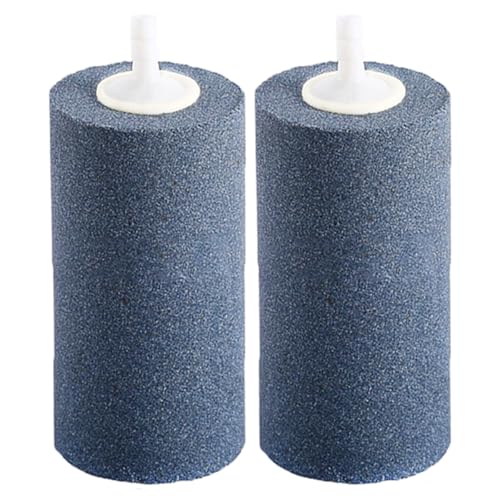 Large Air Stone, Air Stone Hydroponics, 4 x 2 Inch Large Air Stone Cylinder Bubble Diffuser for Aquarium, Fish Tank, Pond and Hydroponics Air Pump, Growing System, Circulation - color: 2-Pack