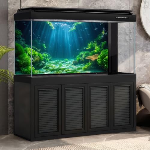 Underwater World Aquarium Background Colorful Coral Reef Aquatic Plants Fish Tank Background Under The Sea Marine Life Sunray Terrarium Backgrounds Ocean Floor Scene Reptile Tank Backgrounds 24x12in - color: Pale_Green, size: 24(W)x12(H)in