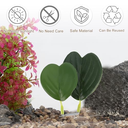 Betta Fish Bed, Betta Leaf Bed, Plastic Betta Heart-Shaped Hammock, Betta Hammock Pad with Suction Cup, Betta Fish Resting Place Betta Fish Supplies Aquarium Decor, Green - color: Green