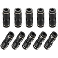 10PCS Pneumatic Push to Connect Fittings, PBT Plastic Union Straight 1/4" x 1/4" Tube OD Quick Connector for Home Garage Air Brake Air Compressor - size: 1/4" x 1/4"