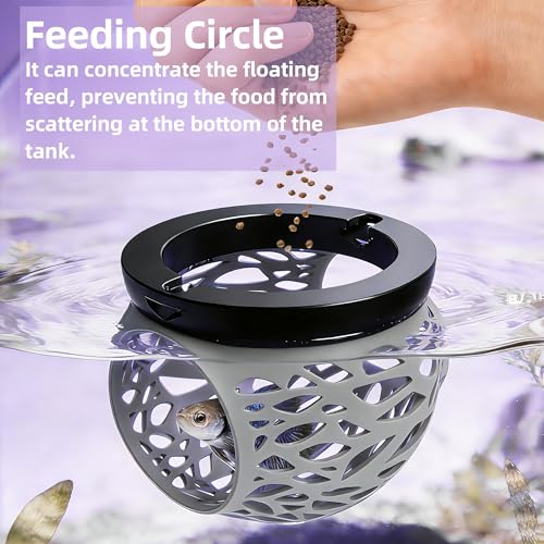 Floating Betta Hideout Cave & Shrimp Cave | Aquarium Floating Betta Skin | Shrimp Feeder | Multi-Function Resting Hideout Hammock & Small Fish Feeding Ring | Aquarium Decor Accessory(Grey) - color: Grey