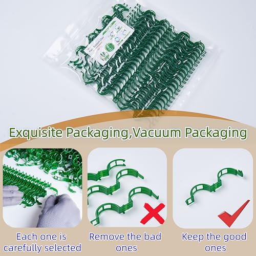 200Pcs Garden Vine Plant Support Clips,Plastic Fixing Clips for Securing and Training Climbing Plants,Tomatoes,Grapes,Vine Vegetables and Potted Plant (200, White) - color: White