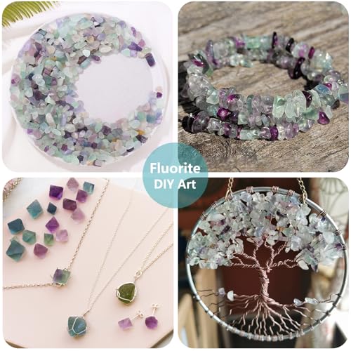 QYGL Crystal Pebbles – 0.9LB Natural Fluorite Crystal Bulk, Decorative Tumbled Gemstones Sea Glass Rock for Fish Tank Gravel, Vase Filler, DIY Crafts, Plant Pots & Home Decor - color: Fluorite