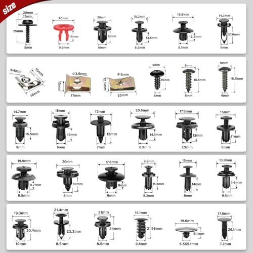 Nilight 941Pcs Car Push Retainer Clips Auto Fasteners Kit Included 30 Sizes Nylon Bumper Fender Rivets Door Trim Panel Clips with 1 Fasteners Remover 10 Cable Ties for Toyota GM Ford Honda Chevy - color: 941Pcs