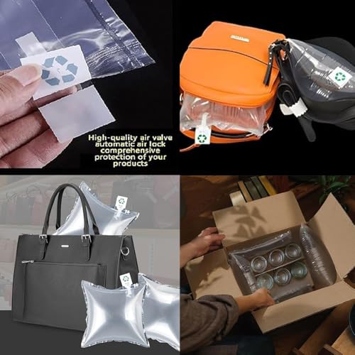 Miupoo Packaging Air Bags,Clear Plastic Inflatable Air Packaging Protector Bag with Free Pump Cushion,Air Cushion Blocking Packaging Bag,12x12Inchesx50Pieces - size: 12x12Inchesx50P