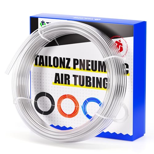 TAILONZ PNEUMATIC CLear 4mm or 5/32 inch OD 2.5mm ID Polyurethan Air Hose Pipe Tube 10 Meter 32.8ft - color: Clear-PU, size: 4mm OD/32.8ft/10m