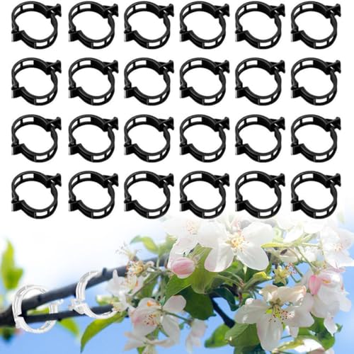 Plant Support Clips, Reusable Garden Clips Plant Holder Clips, Plastic Tomato Vine Grape Clips for String Trellis Plant Clips for Climbing Plants Support Outdoor Indoor Gardening Supplies (50, Black) - color: Black