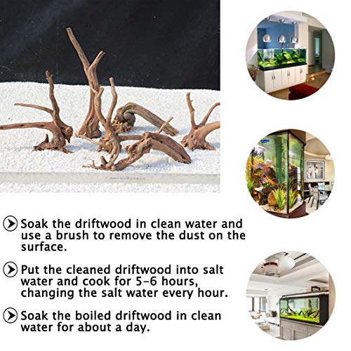 Hamiledyi 7-10in Natural Aquarium Driftwood 2PCS Large Reptile Spider Wood Ornament Assorted Branches Natural Driftwood Log Fish Tank Decoration - size: Large:spiderwood 7-10in 2PCS