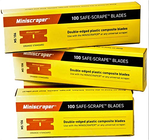 Plastic Razor Scraper Blades Double Edged - Value Pack 4 100 Packs - size: 4 Pack